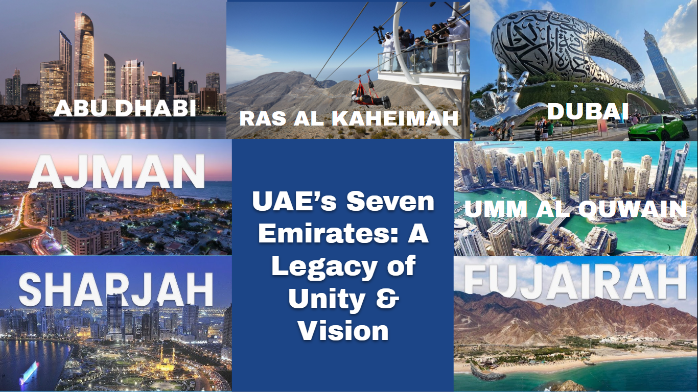 Signature visuals celebrating the 7 Emirates of UAE